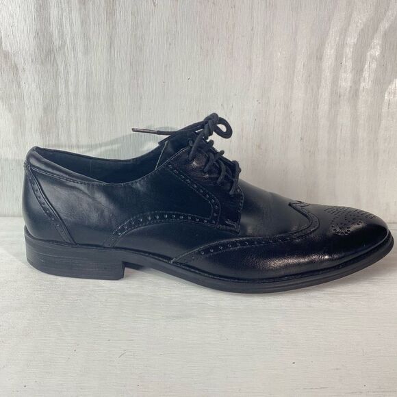 Vía Spiga Dabney Leather Black Wing Tip Derby Men’s Size 10 - Picture 1 of 8